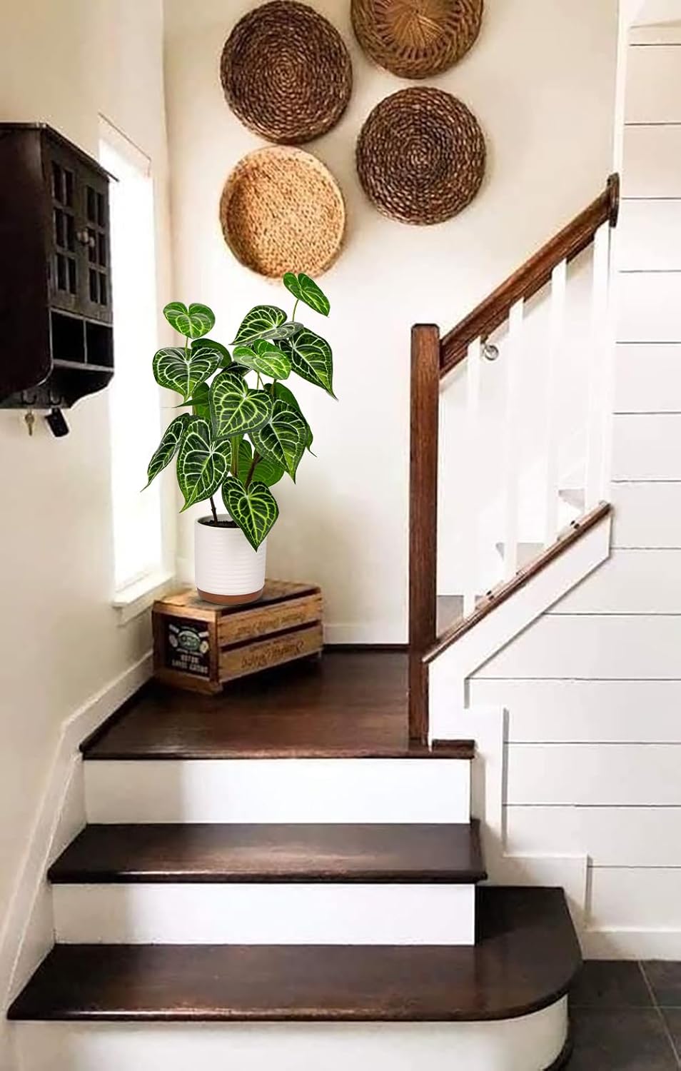 GnFlus 217 Inch Tall Artificial Plants with Pots