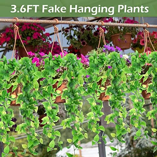 Hoteam 18 Pcs Artificial Hanging Plants Fake Ivy Vines No Basket
