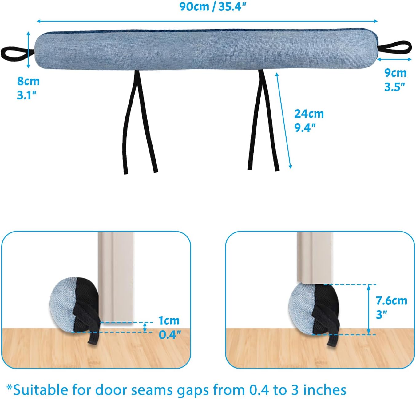 Sweet Forest 36 Inch Door Draft Stopper with Charcoal Beads