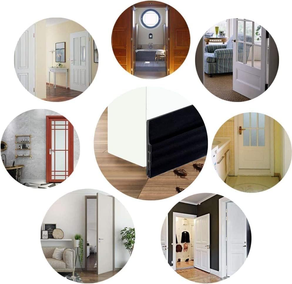 GUKOY Door Draft Stopper 2 x 39 Black