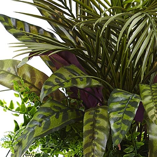 Nearly Natural 27in Mixed Areca Palm Fern Peacock Planter