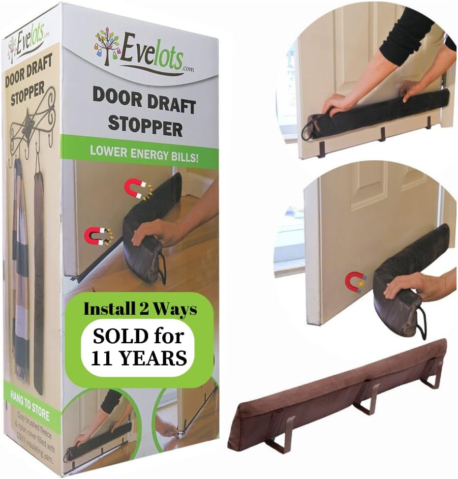Evelots Magnetic Draft Stopper 36 Inches 2 in 1