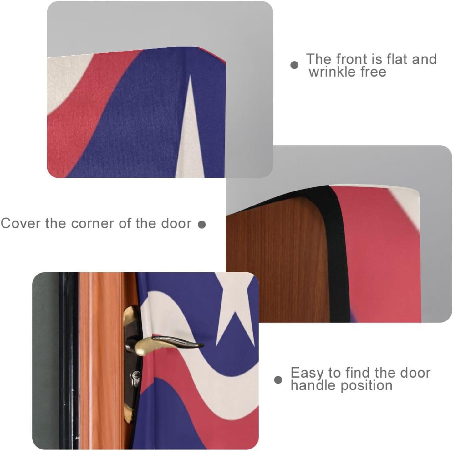 Susiyo Fag White Stars Halloween Door Cover Stretch Fabric Backdrop for Home Party Decoration