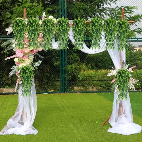 4 Pack Artificial Eucalyptus Hanging Plants for Home and Wedding Decor