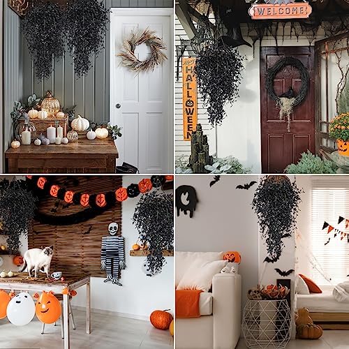RECUTMS Black Artificial Hanging Plants 4PCS 33in Decor