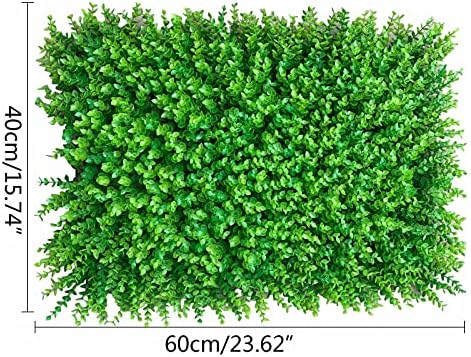 12pcs Green Wall Decor Panels with Lifelike Faux Grass