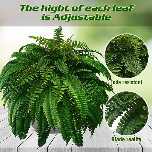 WAYNHUI 48 Inch Boston Fern Bush Artificial Plants