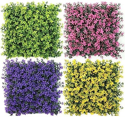 Artificial Plant Wall Panels 20x20 Blue 12pcs for Indoor Outdoor Decor