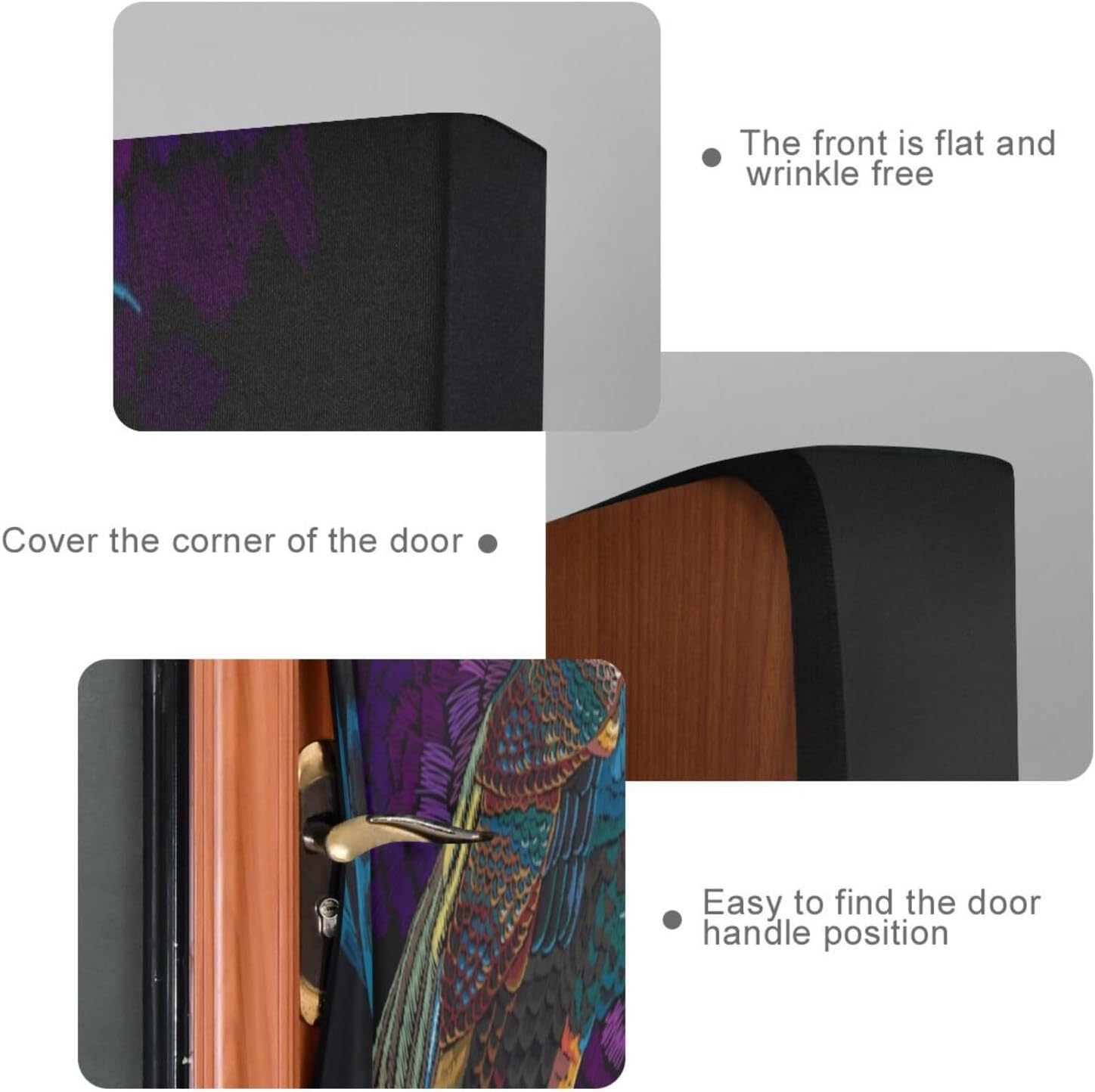 Susiyo Embroidery Peacock Halloween Door Cover 32x79 in