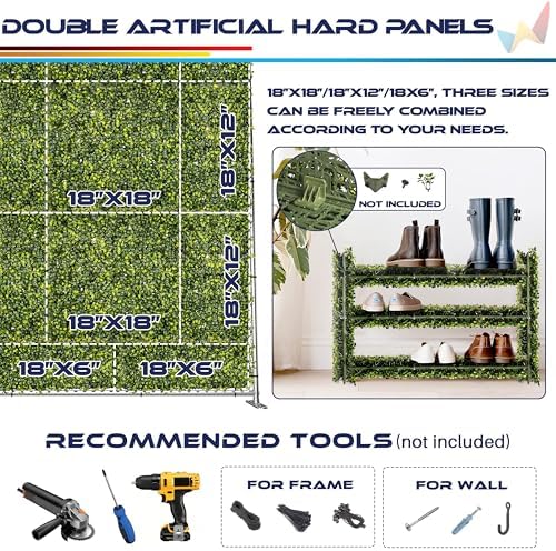 18 x 12 Artificial Double Sided Plant Panel with Hard Back