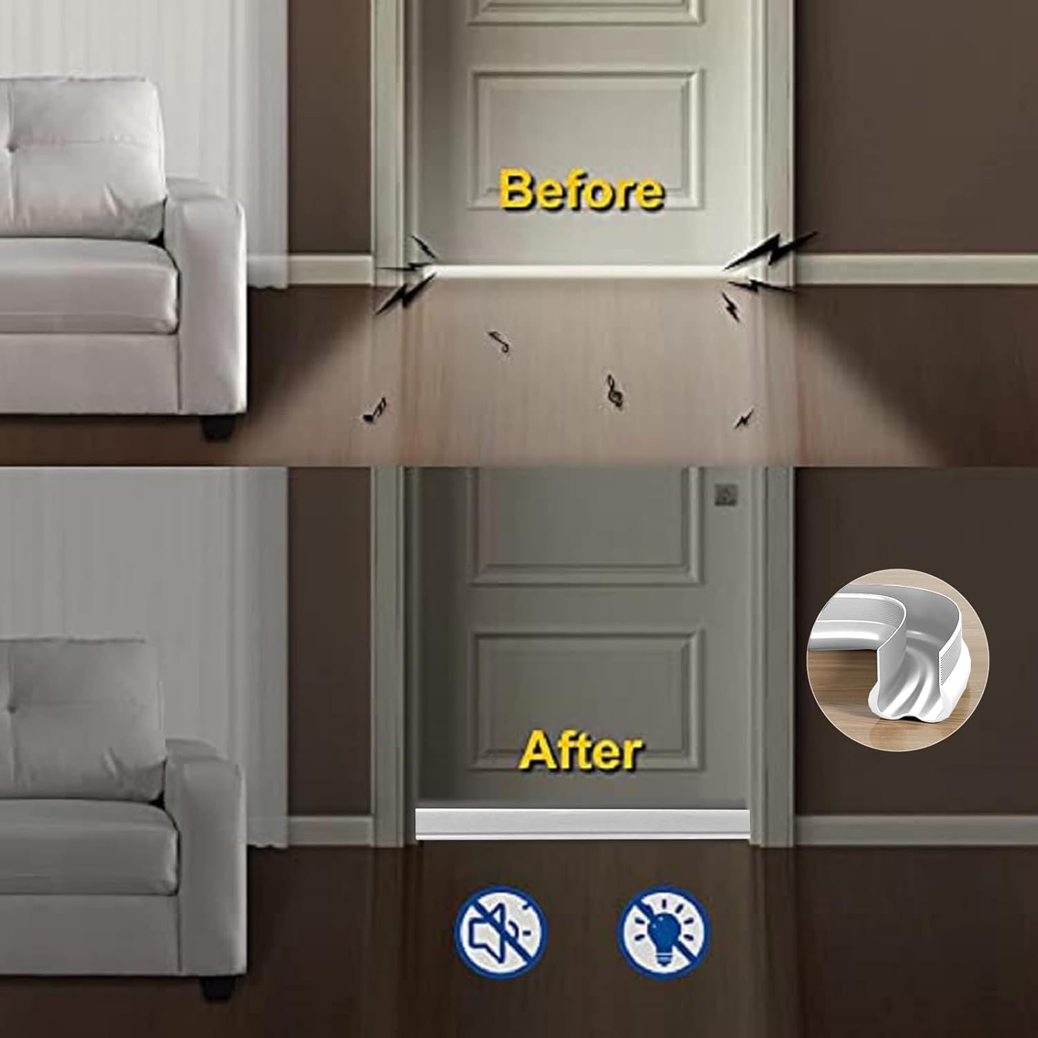 36 Inch Door Draft Stopper - Cuttable Weather Seal for Bottom Door