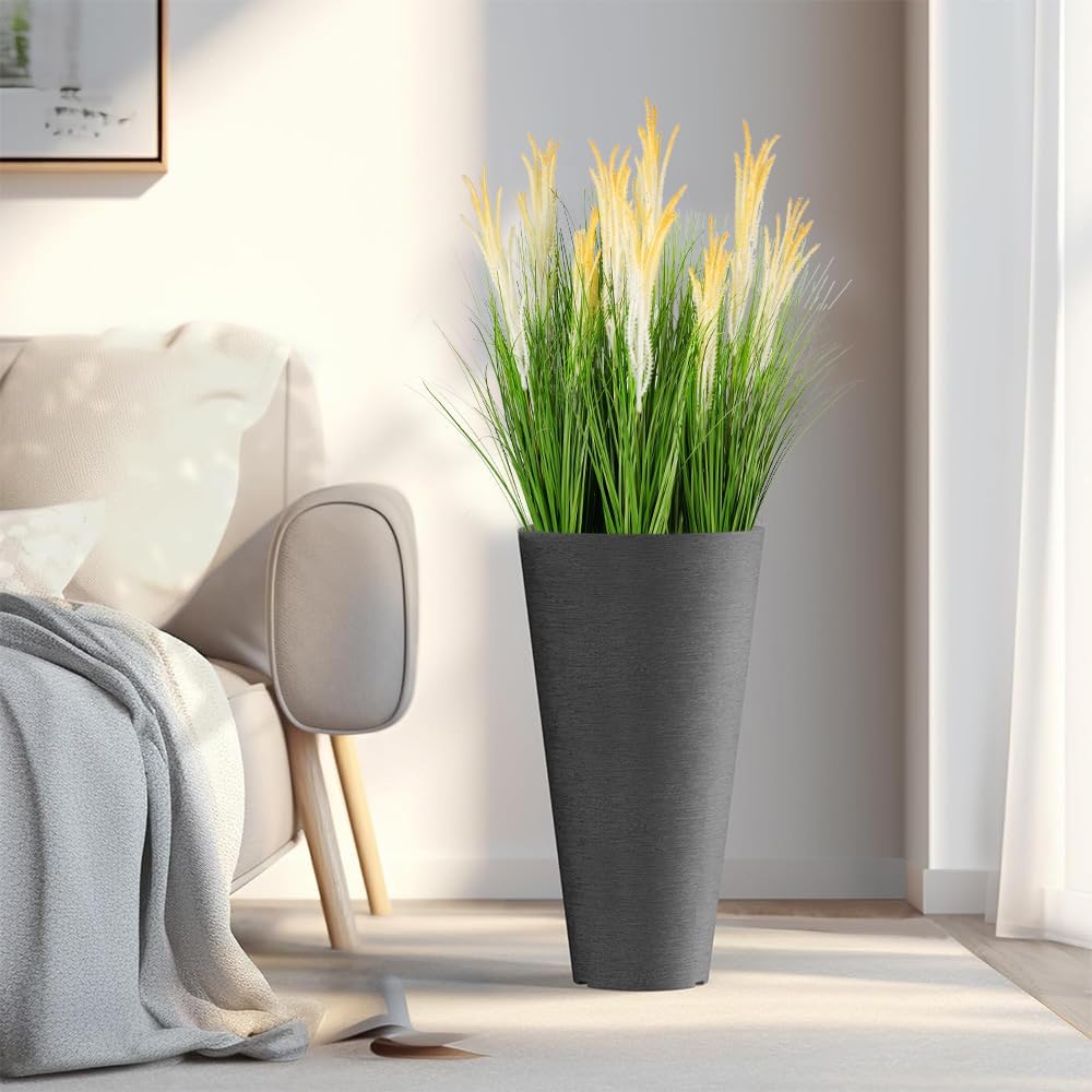 6PCS Artificial Onion Grass Fake Tall Grass for Indoor Outdoor Decor