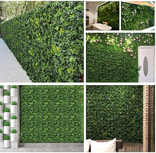 Boshen Artificial Grass Wall Panels 6PCS 10x10 Inch Boxwood Hedge Decor for Indoor Outdoor Party Wedding Backyard