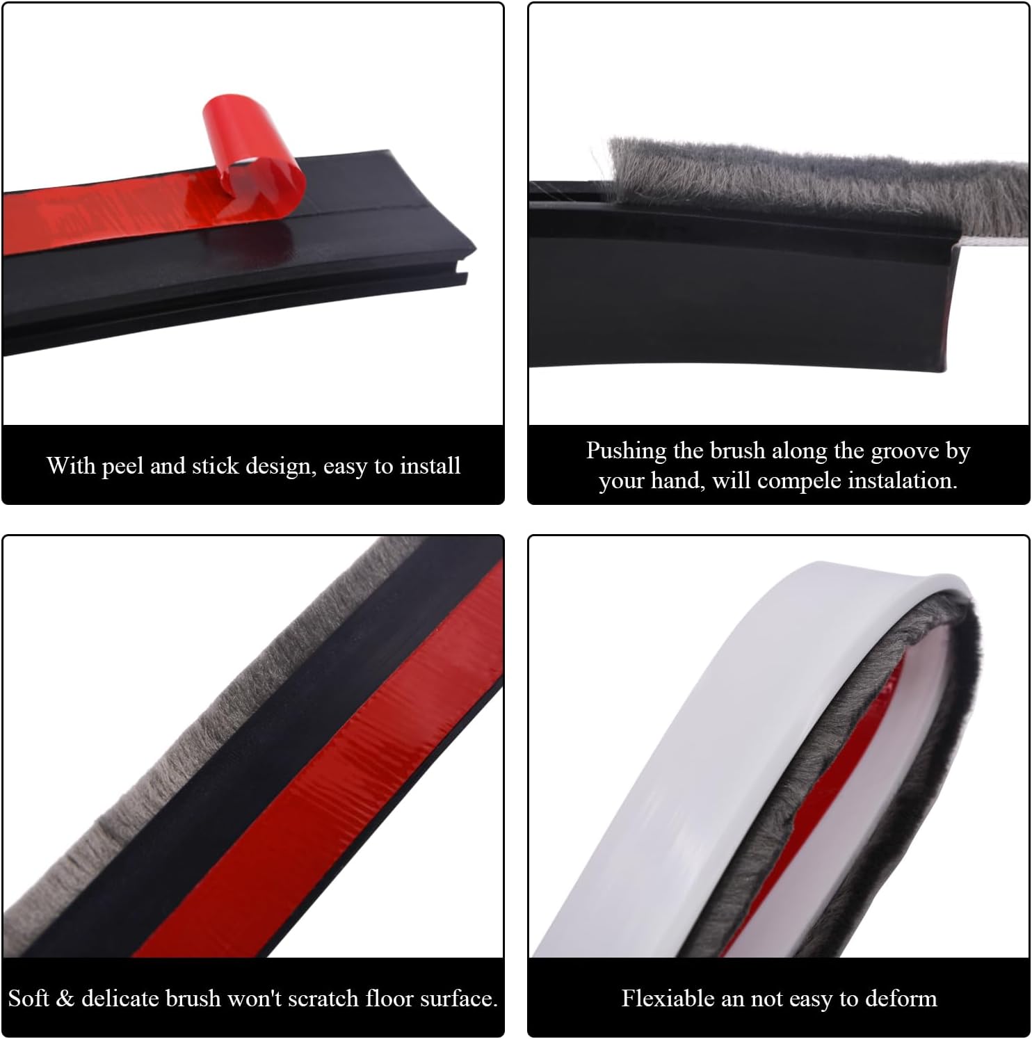 Saim Door Sweep for Bottom of Door 2 Pcs Self-Adhesive Draft Stopper