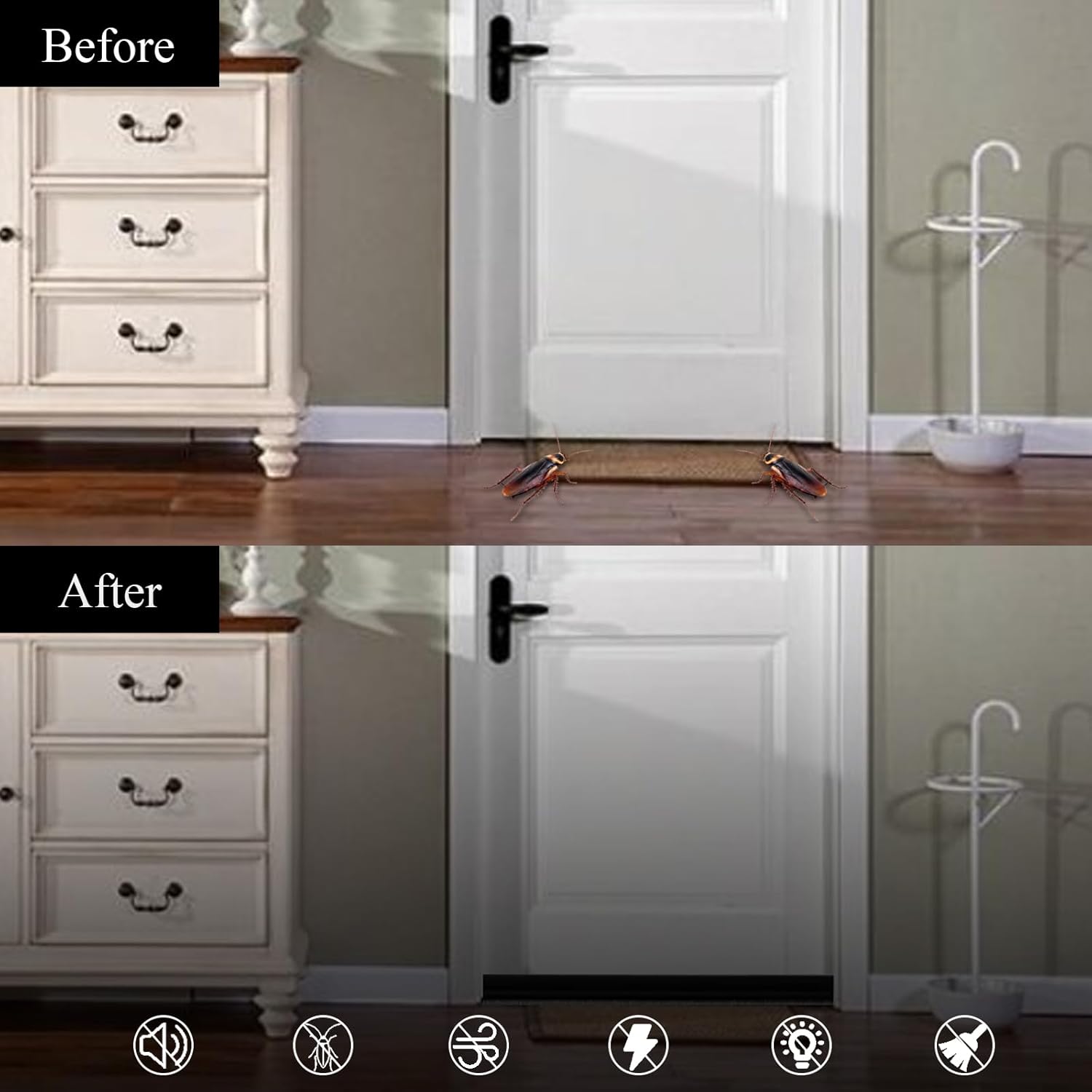 Saim Door Sweep for Bottom of Door 2 Pcs Self-Adhesive Draft Stopper