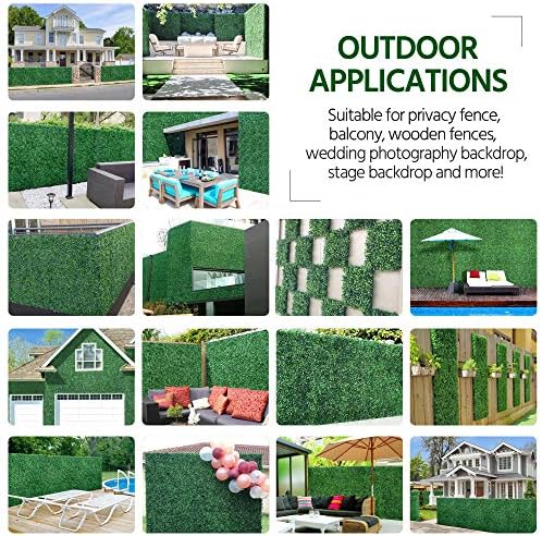 Yaheetech 24PCS Artificial Boxwood Hedge Panels Green Wall Privacy Screen