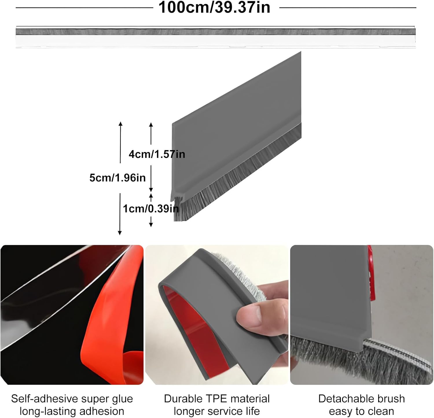 Lafo Door Sweep for Bottom of Door with Brush