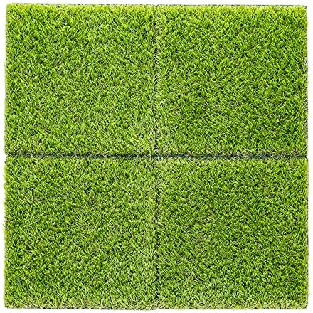 Navaris Artificial Grass Squares 12x12 Inches Pack of 4