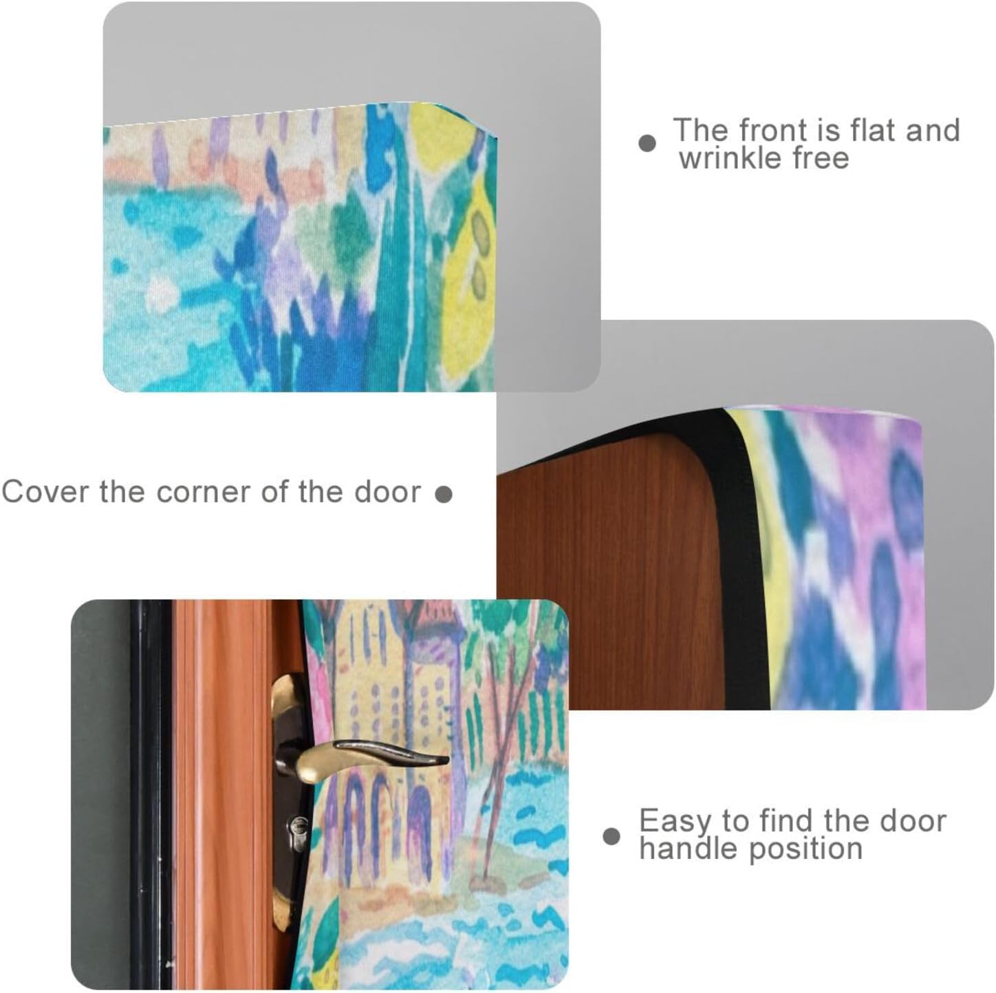 Susiyo Blue Watercolor Halloween Door Cover Stretch Fabric