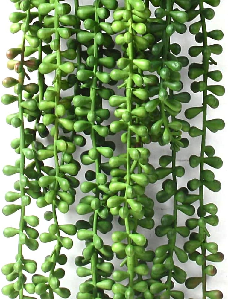 HANDIC 3 Pack Artificial String of Pearls Plants Green Hanging Decor