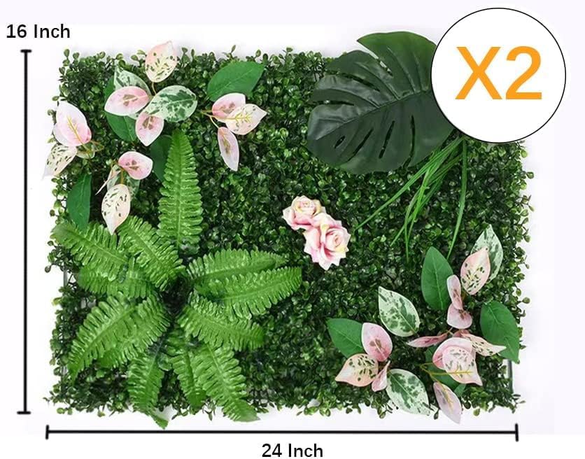 Kameiou 16x24 Inch Artificial Green Wall Panel with Privacy Fence Decor