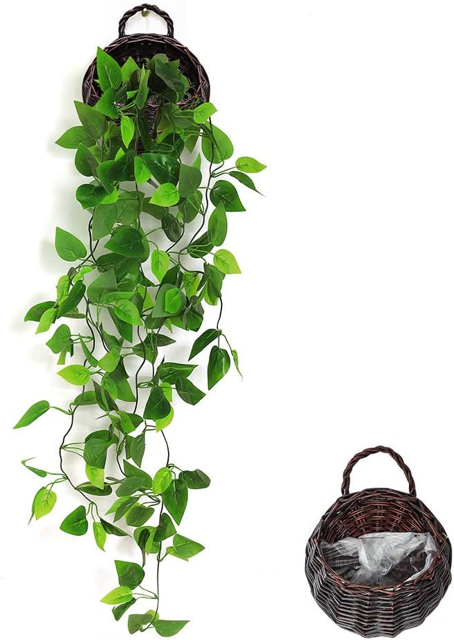 ANZOME Artificial Hanging Ivy Plants 35ft Wall Decor with Basket Included
