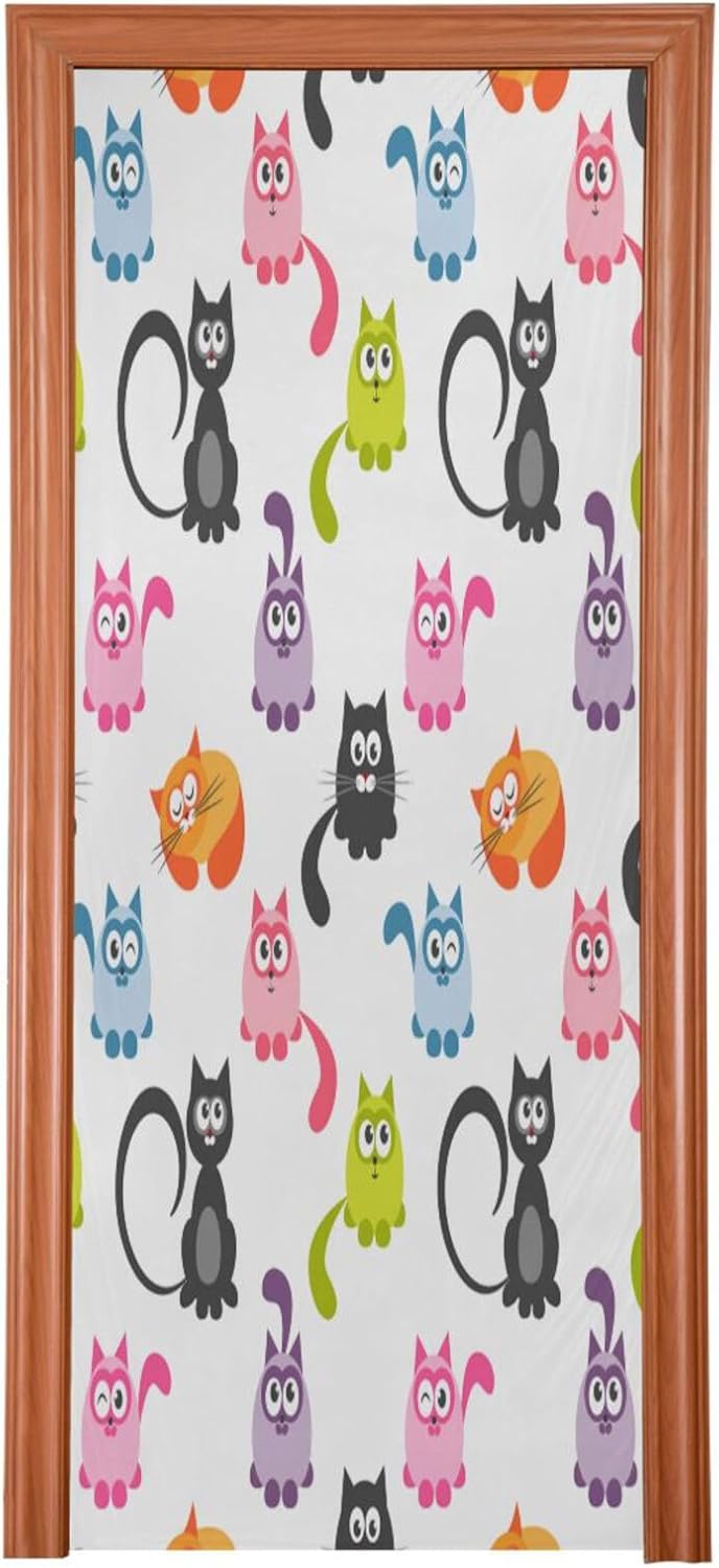 Susiyo Halloween Cats Door Cover 32x79 Inches