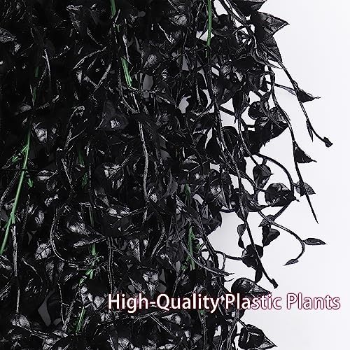 RECUTMS Black Artificial Hanging Plants 4PCS 33in Decor