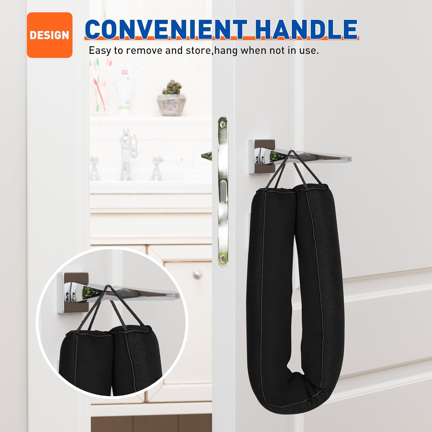 MAGZO 30 Inch Door Draft Stopper Black