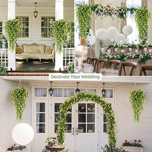RECUTMS Yellow Hanging Fake Plants 3-Pack