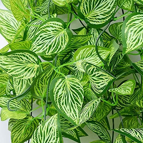 HANDIC Artificial Hanging Plants 2pc Green Ivy Faux Plant Set