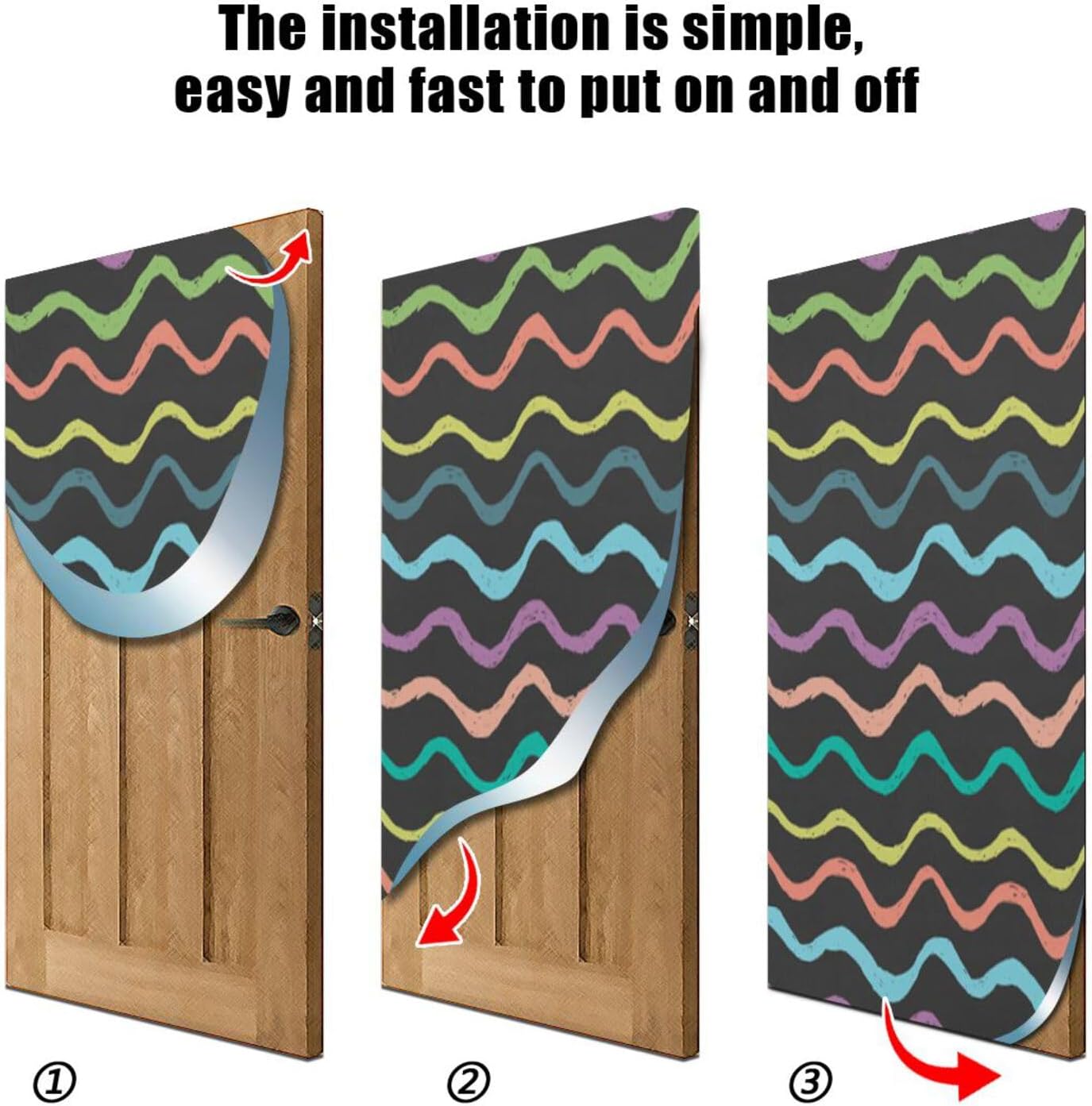 Susiyo Bright Color Waves Halloween Door Cover