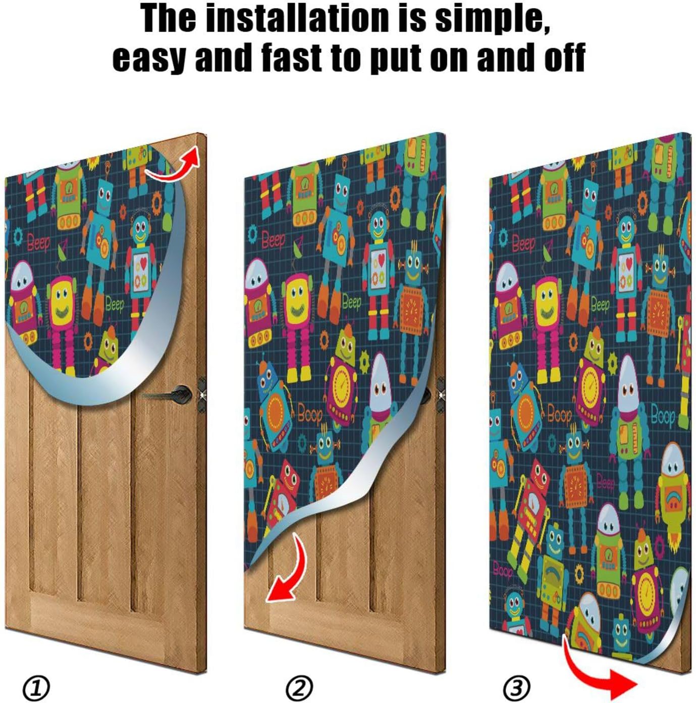 Susiyo Cute Cartoon Robot Halloween Door Cover
