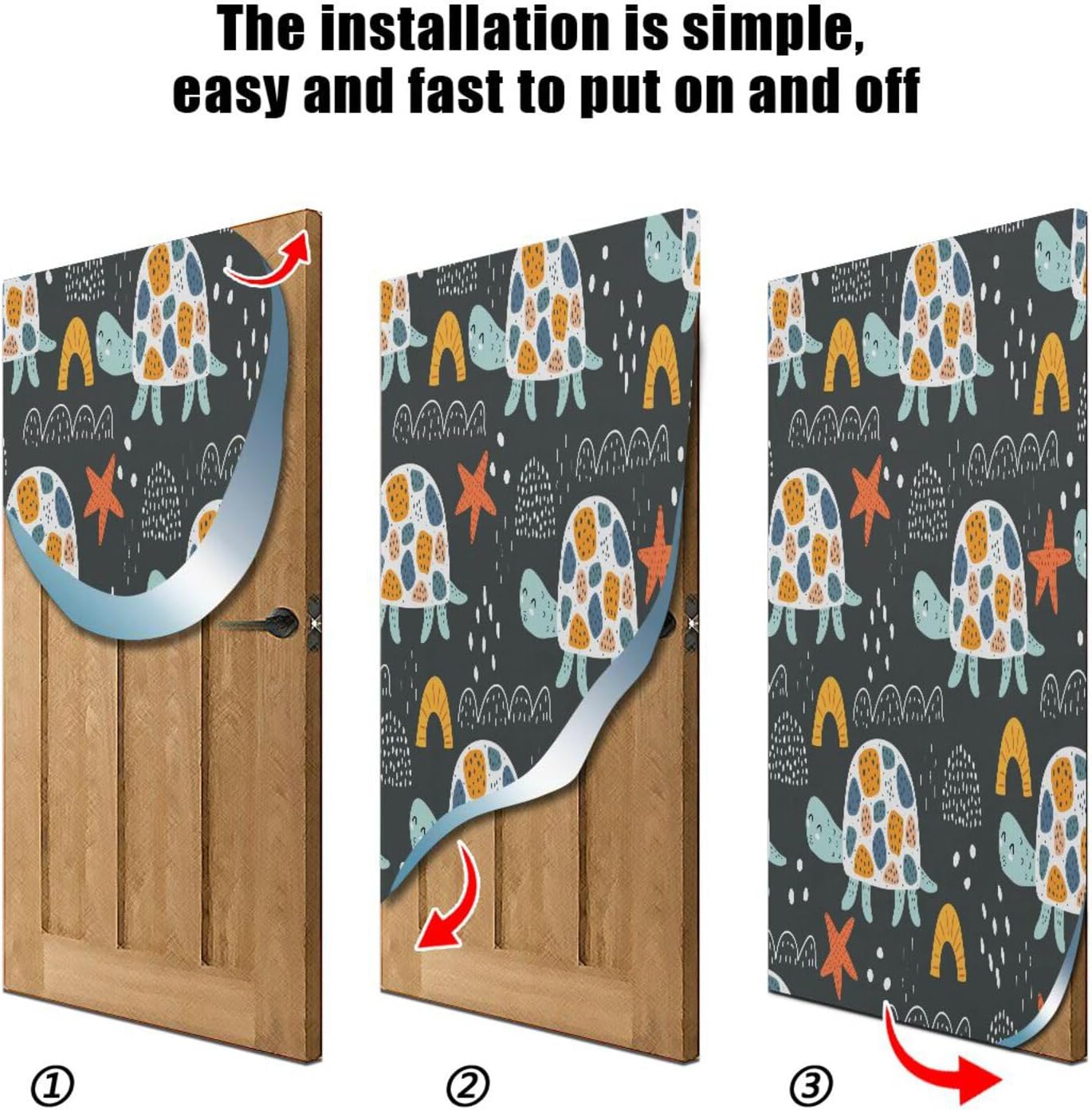Susiyo Dark Cartoon Turtles Halloween Door Cover
