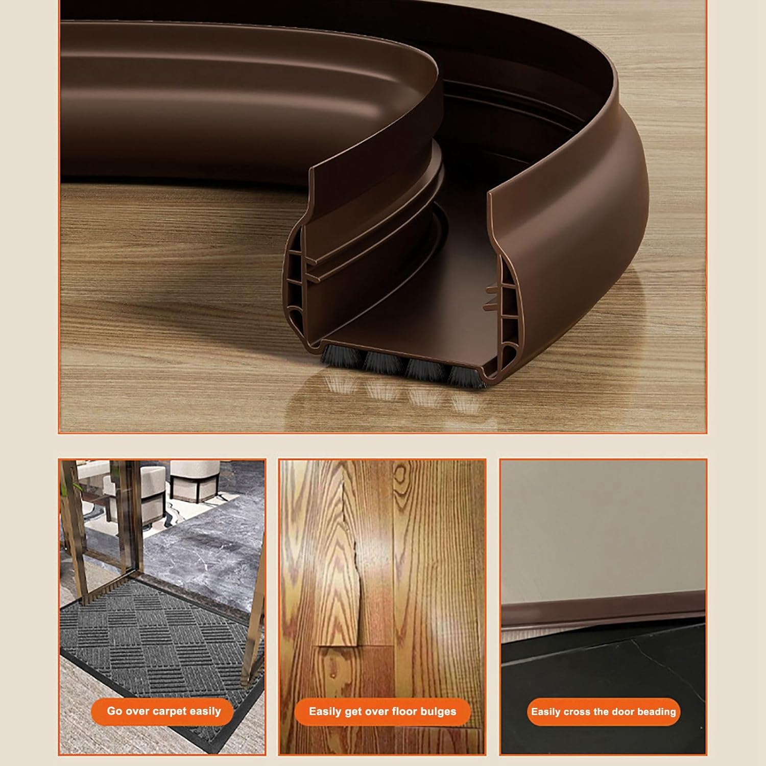 Lifeuping Under Door Draft Stopper with Brush 366 Inch Length