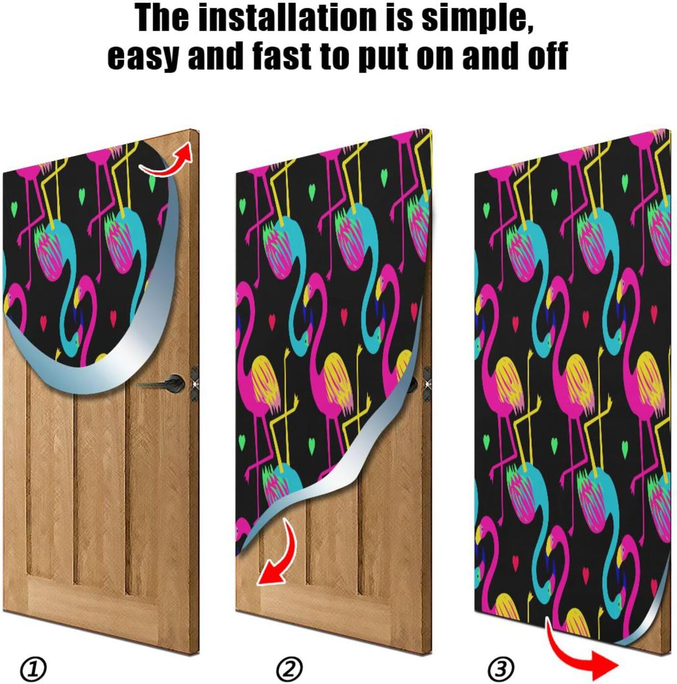 Susiyo Pink Flamingo Halloween Door Cover 32x79 In