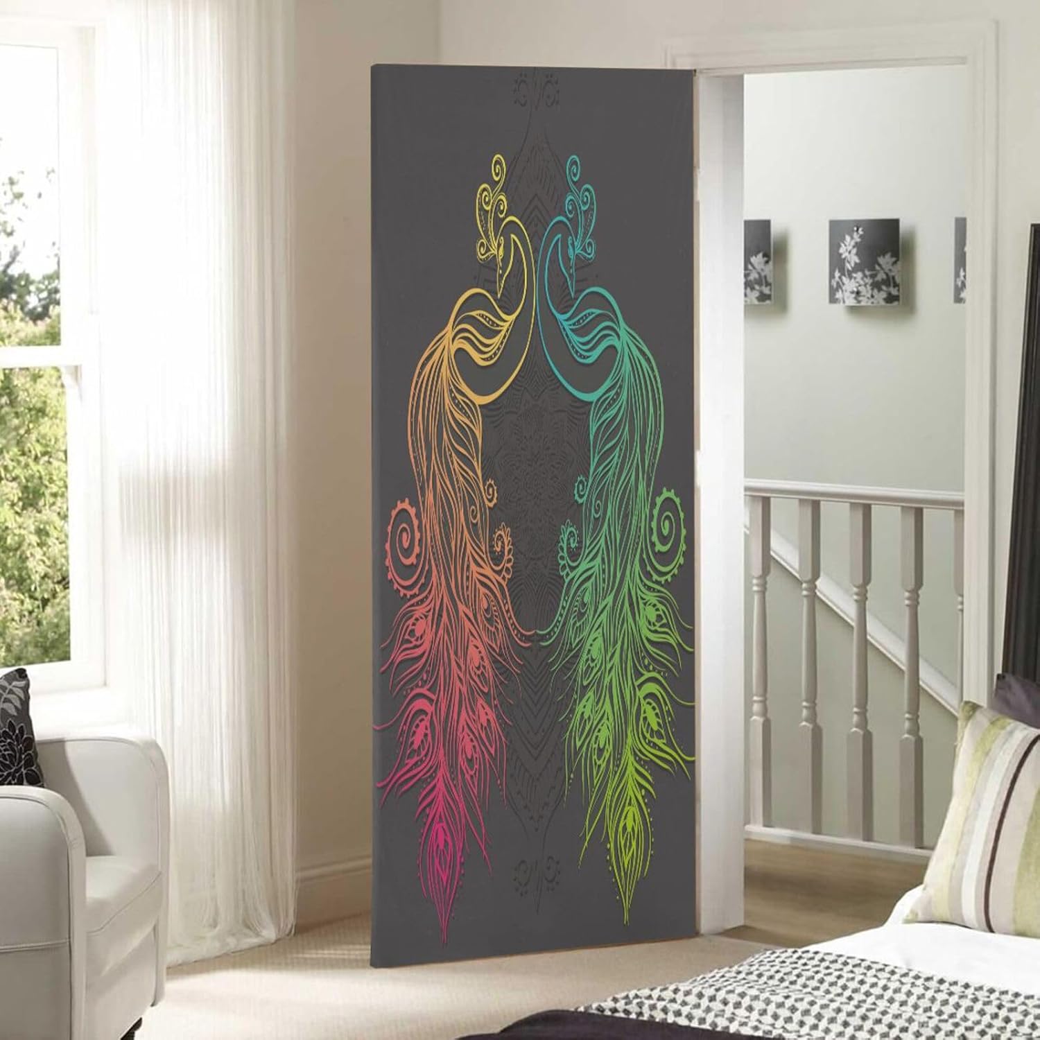 Susiyo Peacock Halloween Door Cover 32x79in
