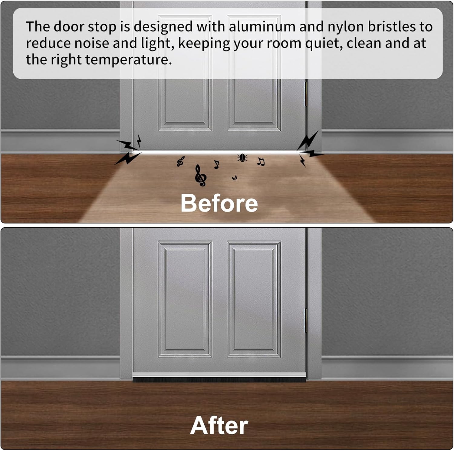 2 Pack Door Draft Stoppers Aluminum Weather Seal 36 Inch