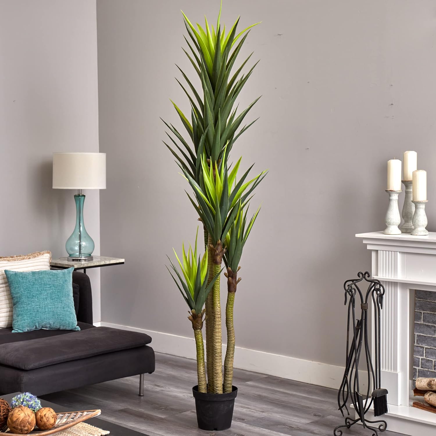 Nearly Natural Dracaena Artificial Silk Plants Green