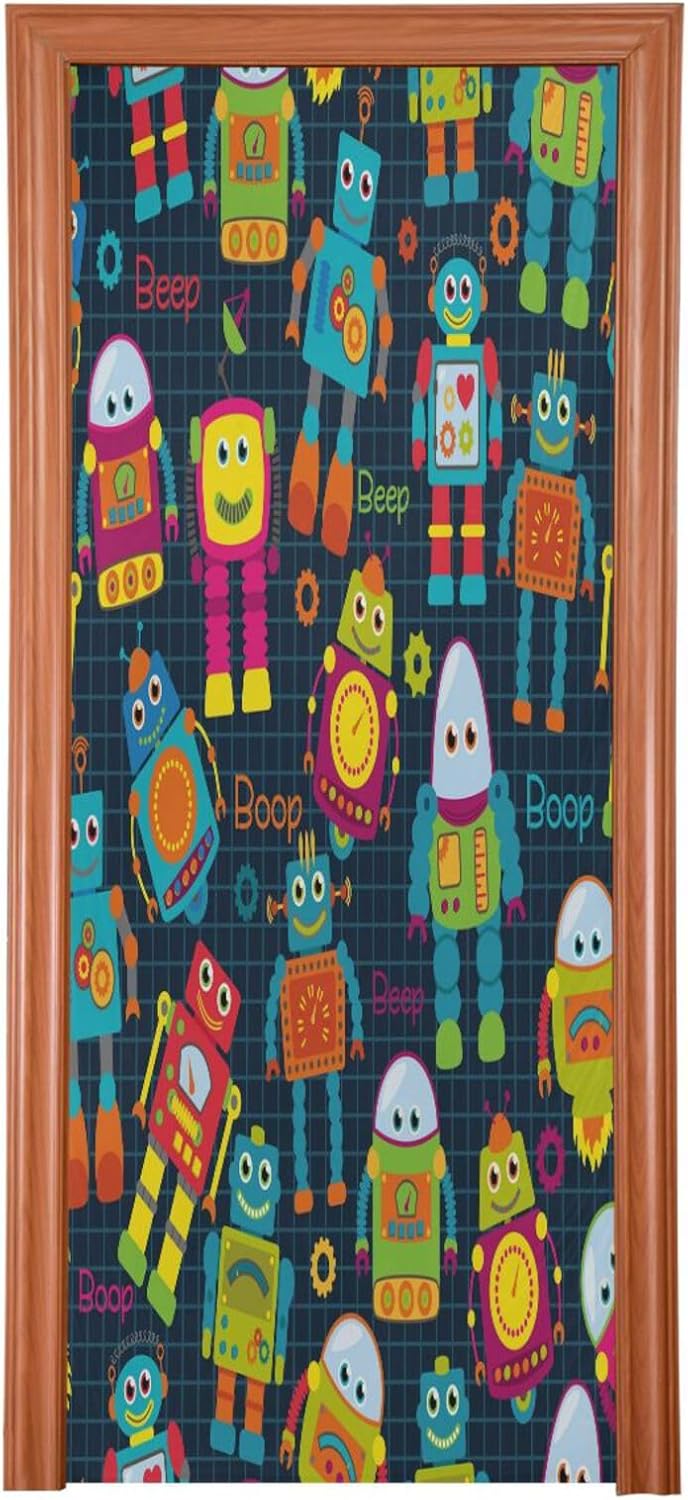 Susiyo Cute Cartoon Robot Halloween Door Cover