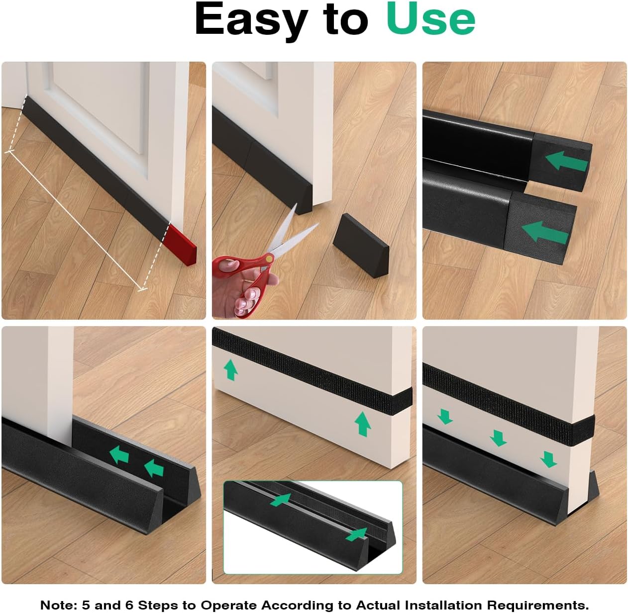Lewondr 36 Inch Door Draft Stopper Black
