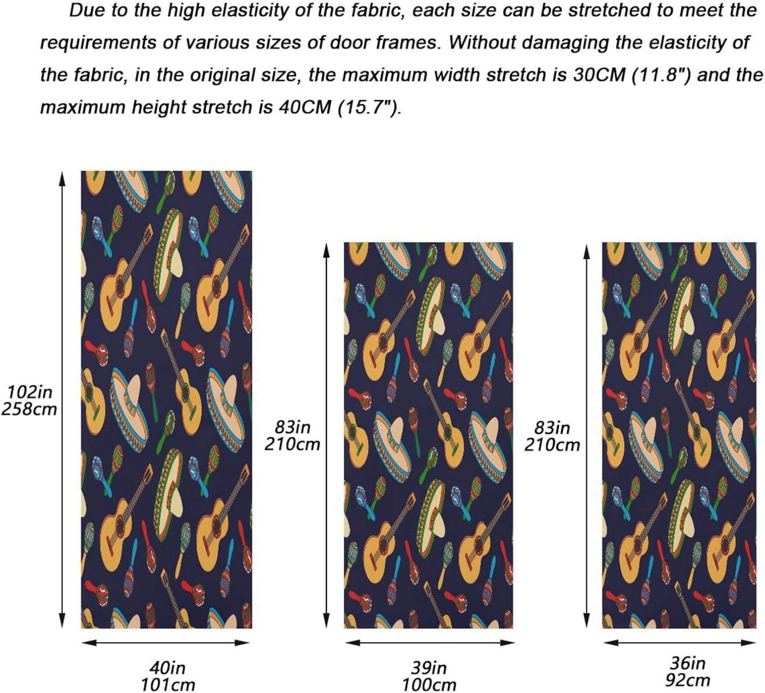 Susiyo Vector Guitar Halloween Door Cover Stretch Fabric Decor