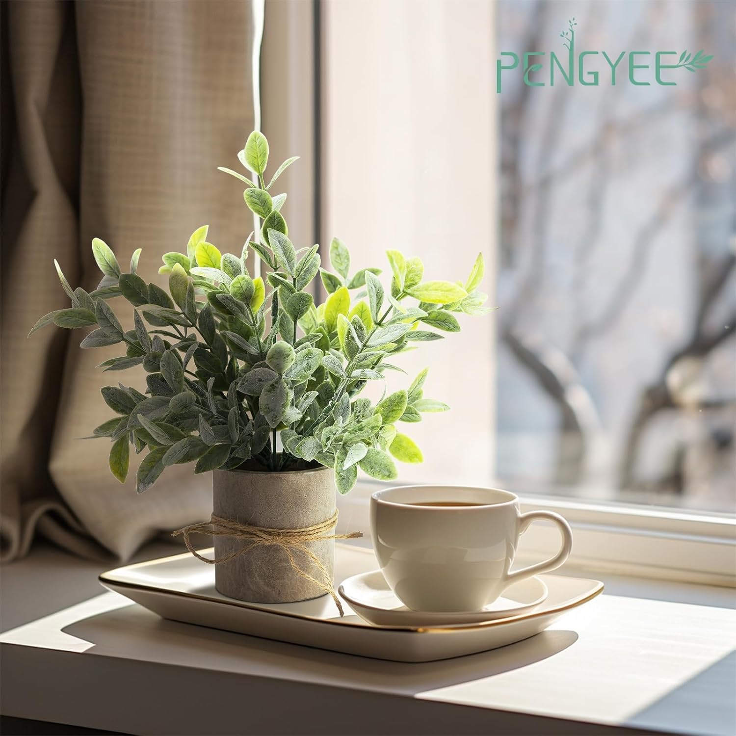 4Pcs Small Artificial Plants for Shelf Decor Indoor