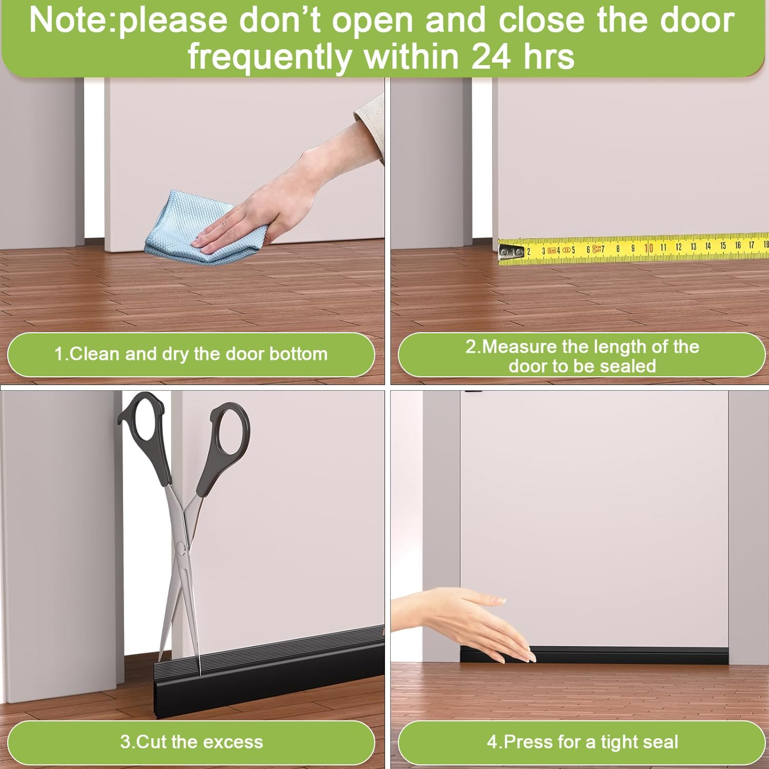 Dinglian 2 Pc Door Draft Stopper Black 2x39 Inches