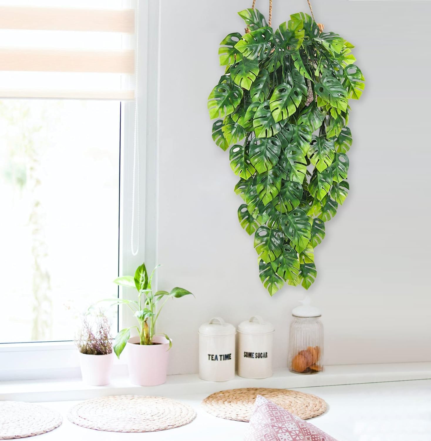 Artificial Hanging Plants 2 Pack UV Resistant