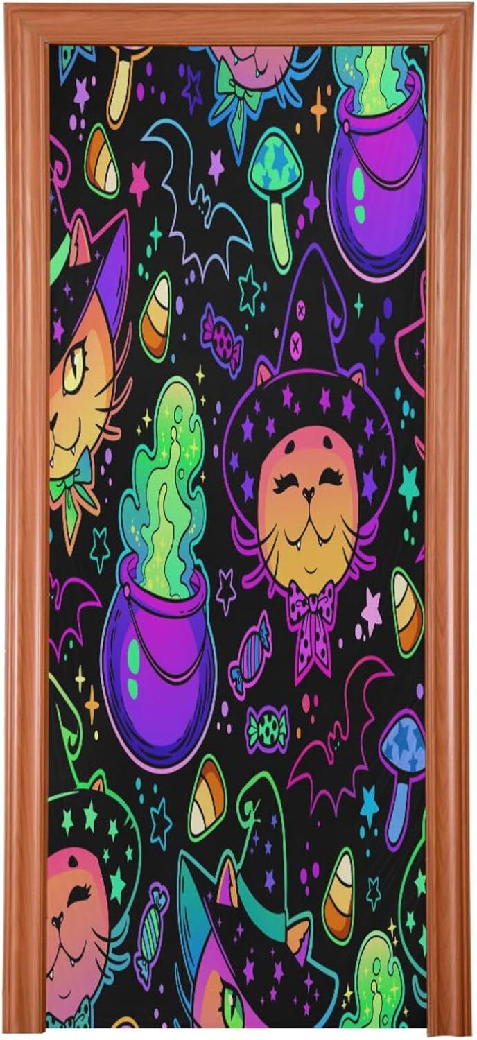 Susiyo Cute Cats Halloween Door Cover 32x79 In