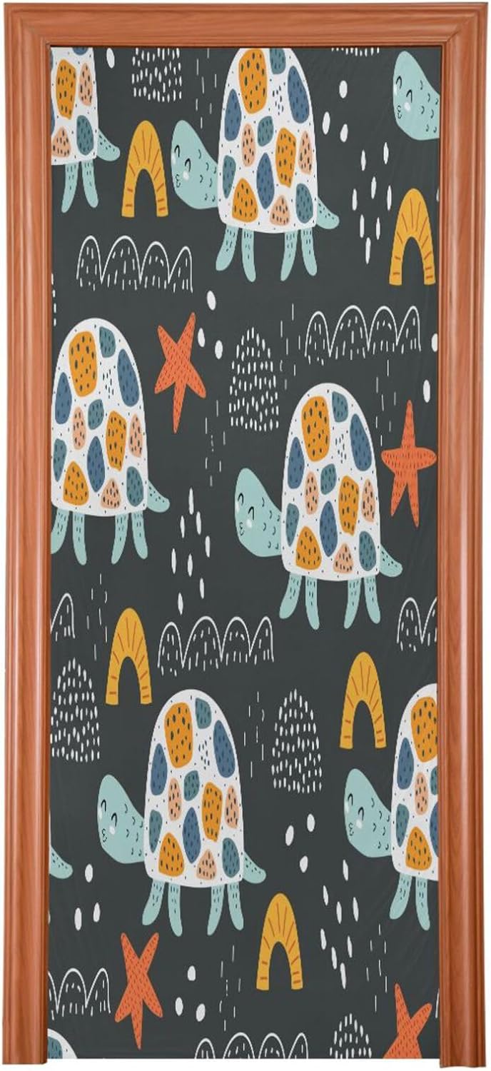 Susiyo Dark Cartoon Turtles Halloween Door Cover