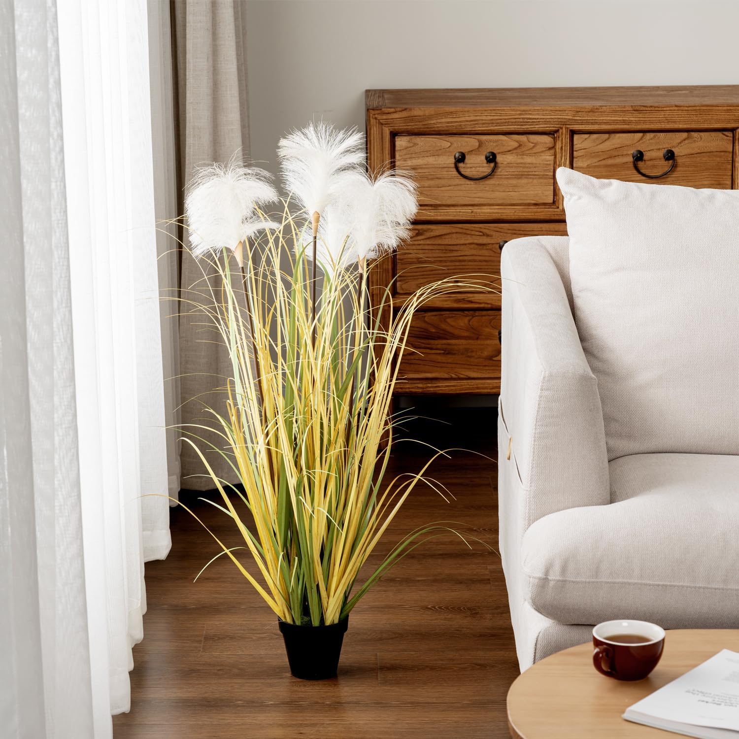 MyGift 40 Inch Artificial Pampas Grass Plant