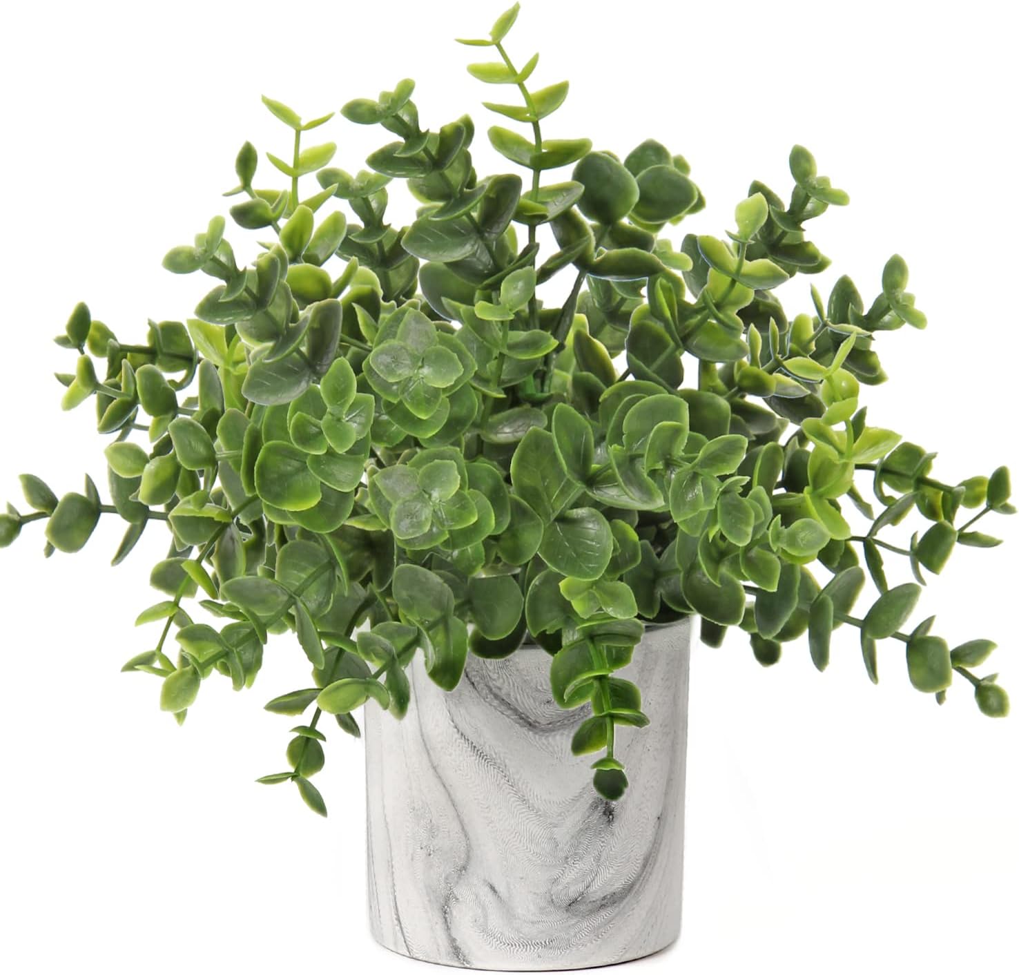 Hollyone Artificial Mini Potted Eucalyptus Plants for Home Decor
