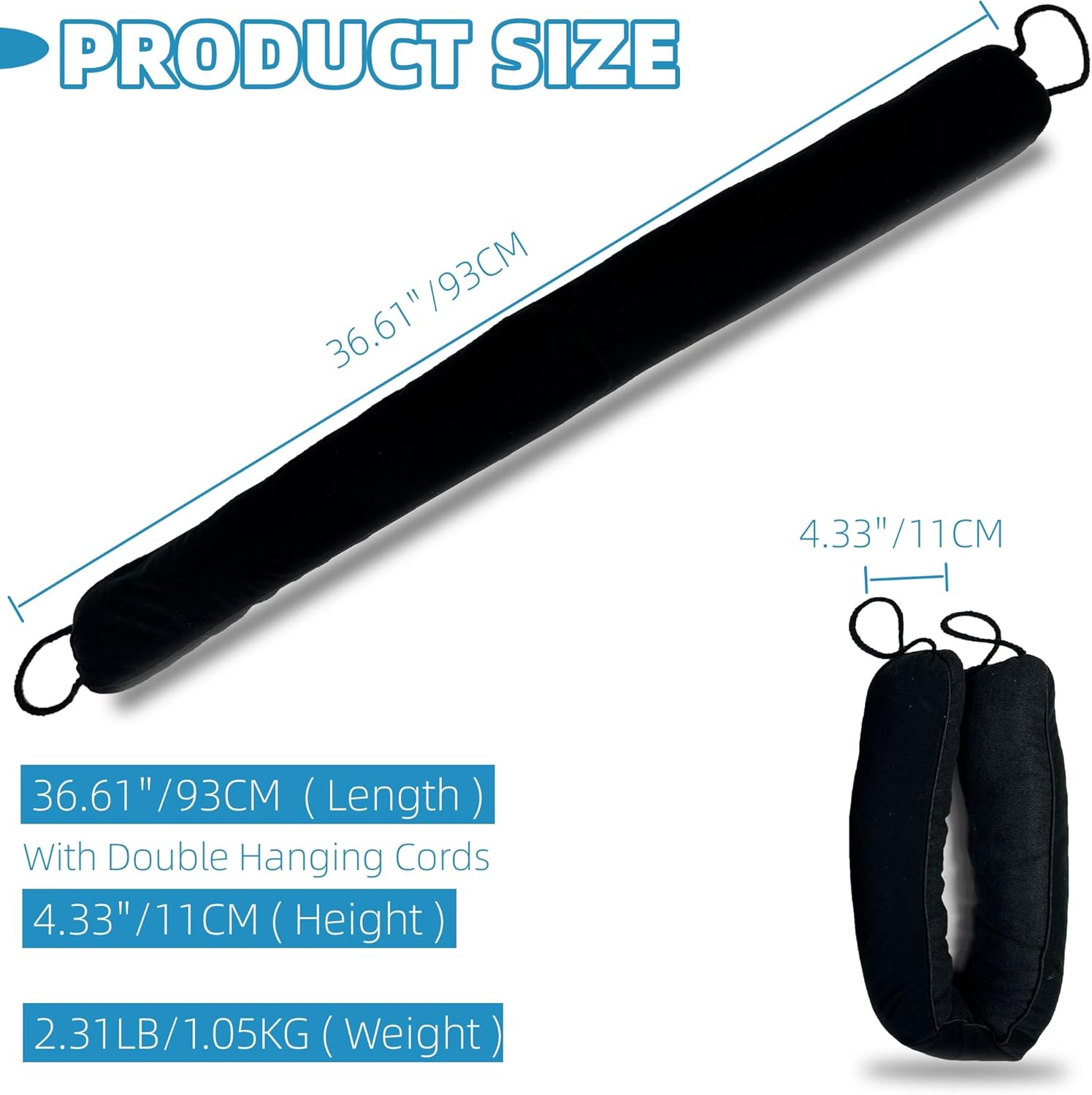 OUTTDID Door Draft Stopper 36 x 4 Black